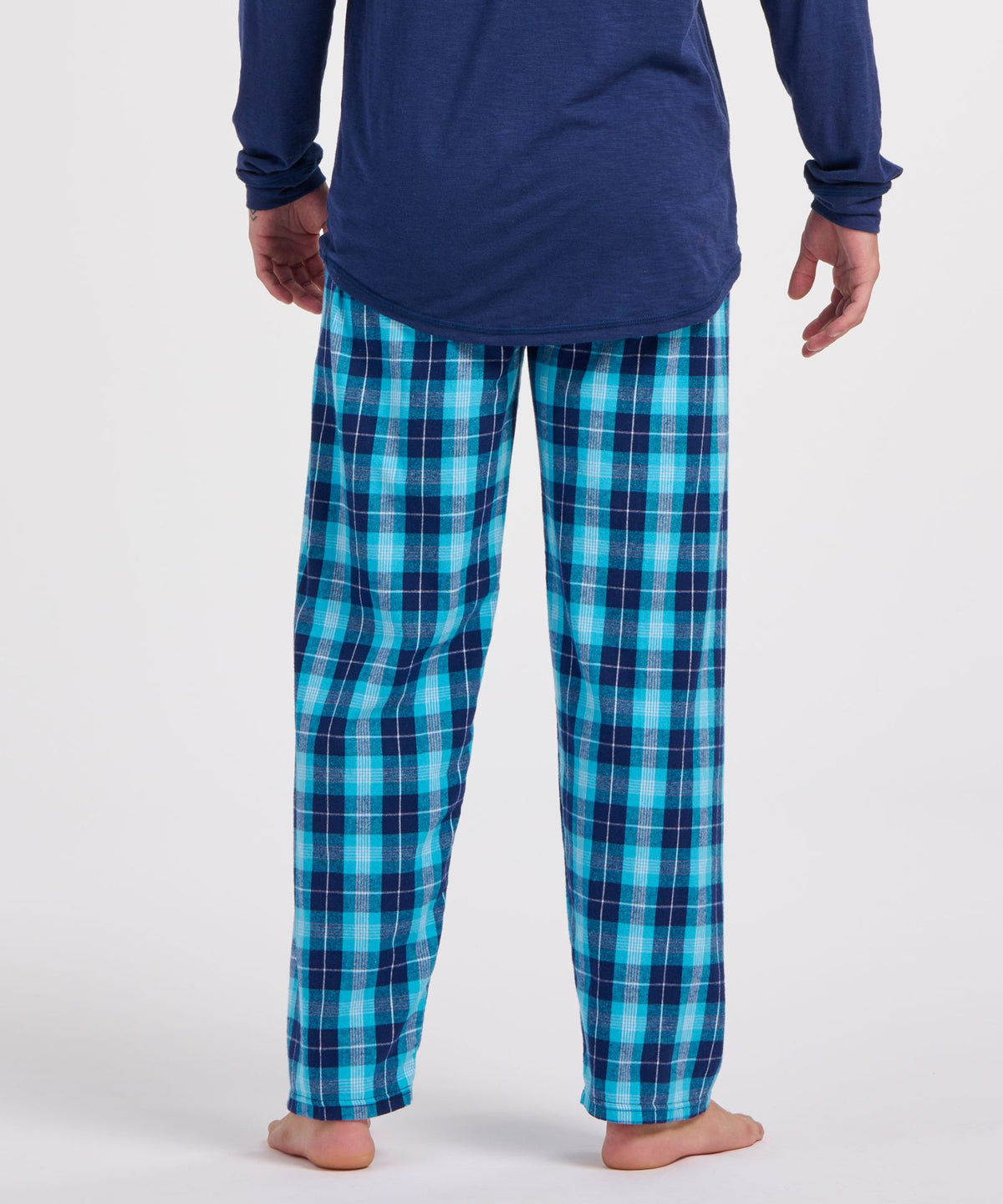 Boxercraft BM6624 Men's Harley Flannel Pants - Snow Plaid - Back | Snow Plaid