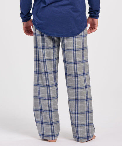 Boxercraft BM6624 Men's Harley Flannel Pants - Oxford/Navy Kingston - Back | Oxford/Navy Kingston