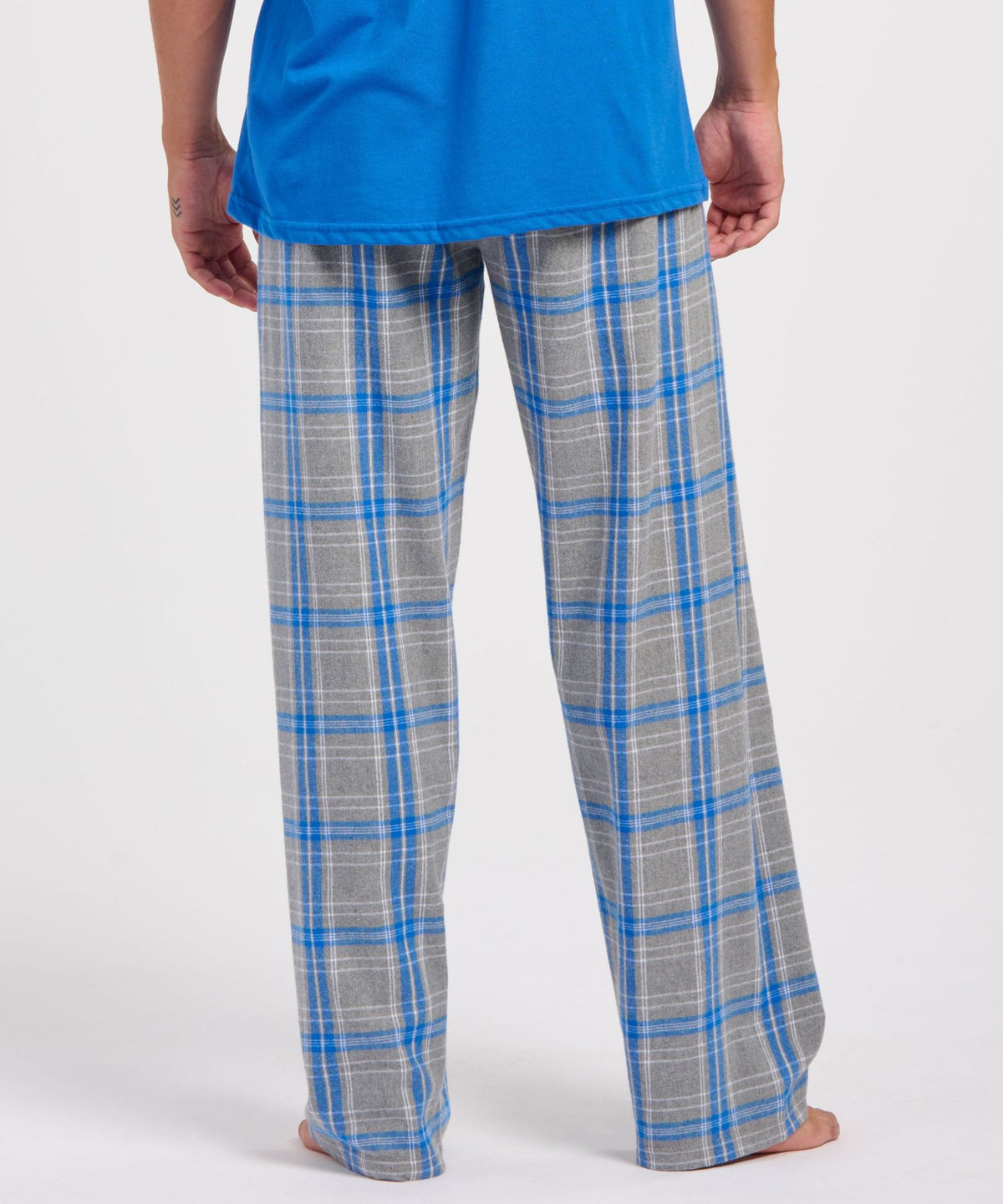 Boxercraft BM6624 Men's Harley Flannel Pants - Oxford/Royal Kingston - Back | Oxford/Royal Kingston
