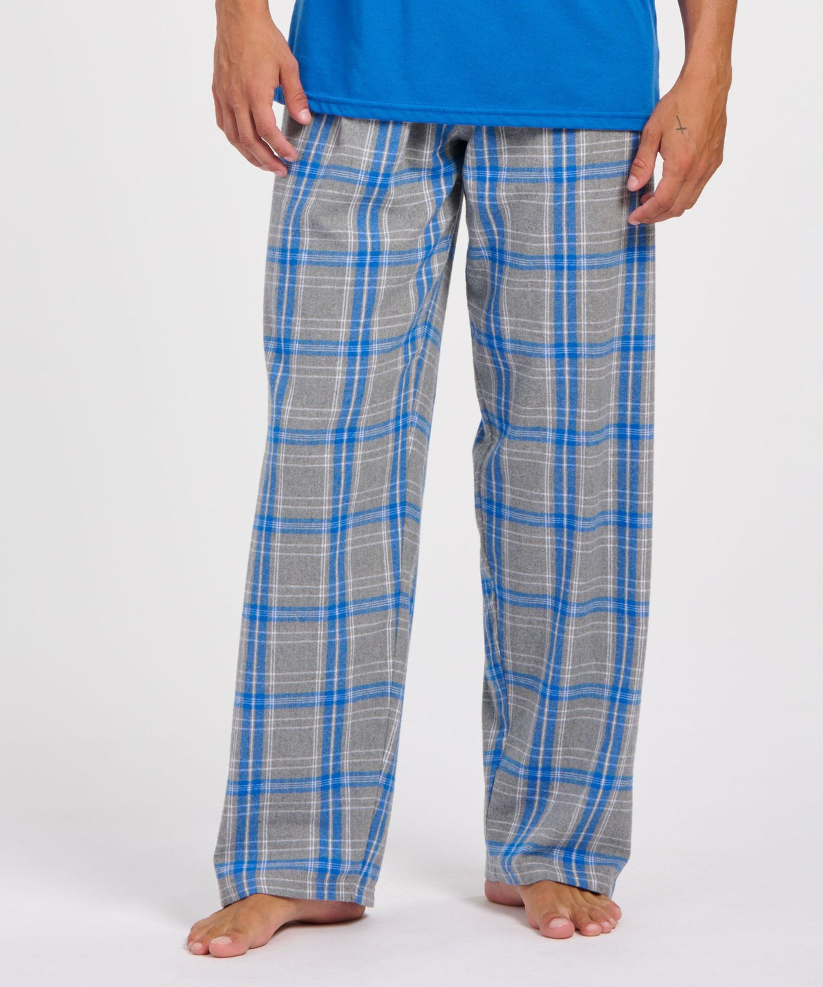 Boxercraft BM6624 Men's Harley Flannel Pants - Oxford/Royal Kingston - Front | Oxford/Royal Kingston