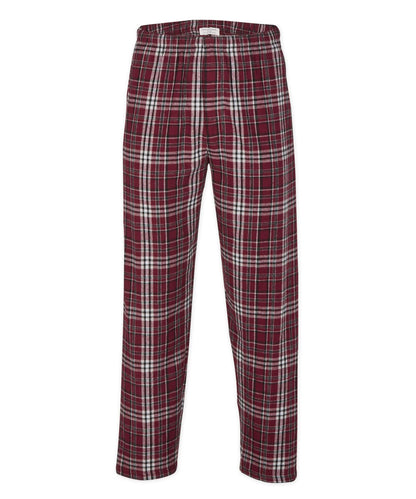 Boxercraft BM6624 Men's Harley Flannel Pants - Maroon Plaid - Ghost Front | Maroon Plaid