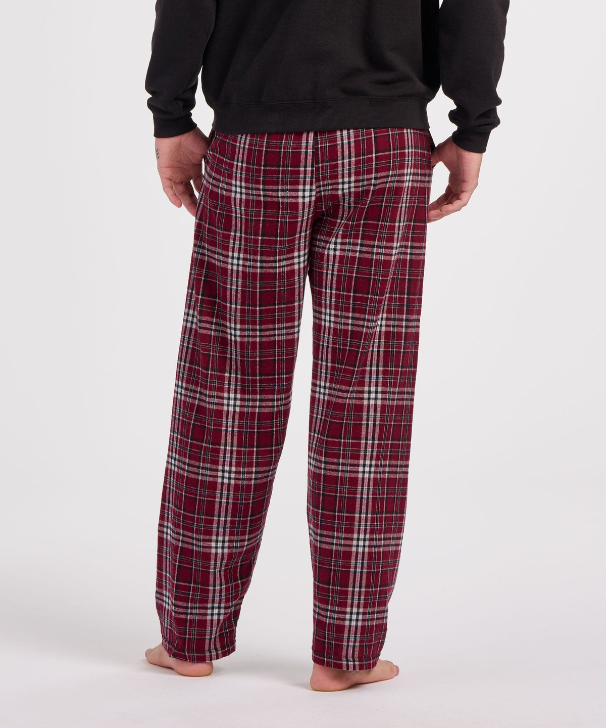 Boxercraft BM6624 Men's Harley Flannel Pants - Maroon Plaid - Back | Maroon Plaid