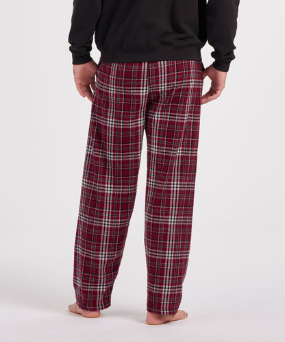 Boxercraft BM6624 Men's Harley Flannel Pants - Maroon Plaid - Back | Maroon Plaid