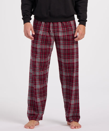 Boxercraft BM6624 Men's Harley Flannel Pants - Maroon Plaid - Front | Maroon Plaid