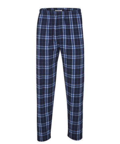Boxercraft BM6624 Men's Harley Flannel Pants - Navy/Columbia Plaid - Ghost Front | Navy/Columbia Plaid