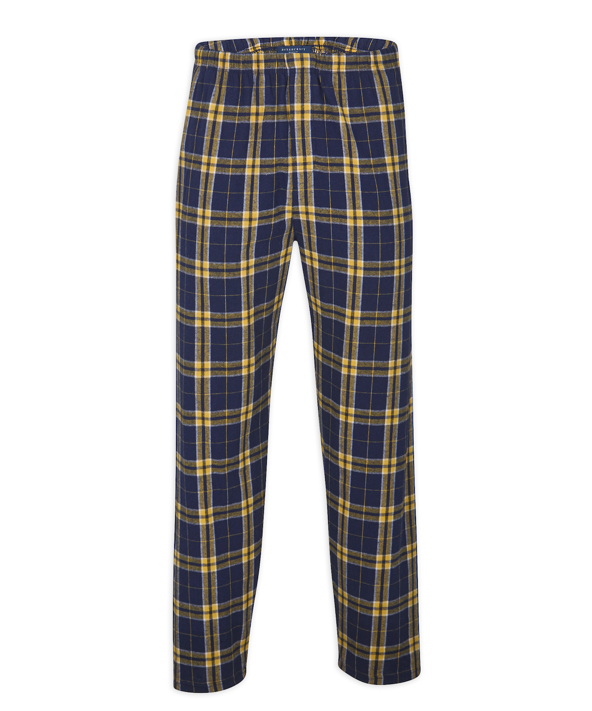 Boxercraft BM6624 Men's Harley Flannel Pants - Navy/Gold Plaid - Ghost Front | Navy/Gold Plaid