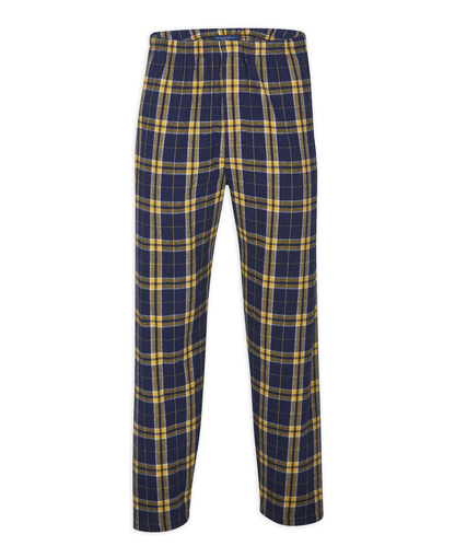 Boxercraft BM6624 Men's Harley Flannel Pants - Navy/Gold Plaid - Ghost Front | Navy/Gold Plaid