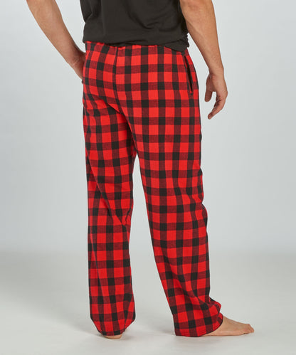 Boxercraft BM6624 Men's Harley Flannel Pants - Red/Black Buffalo Plaid - Back | Red/Black Buffalo Plaid