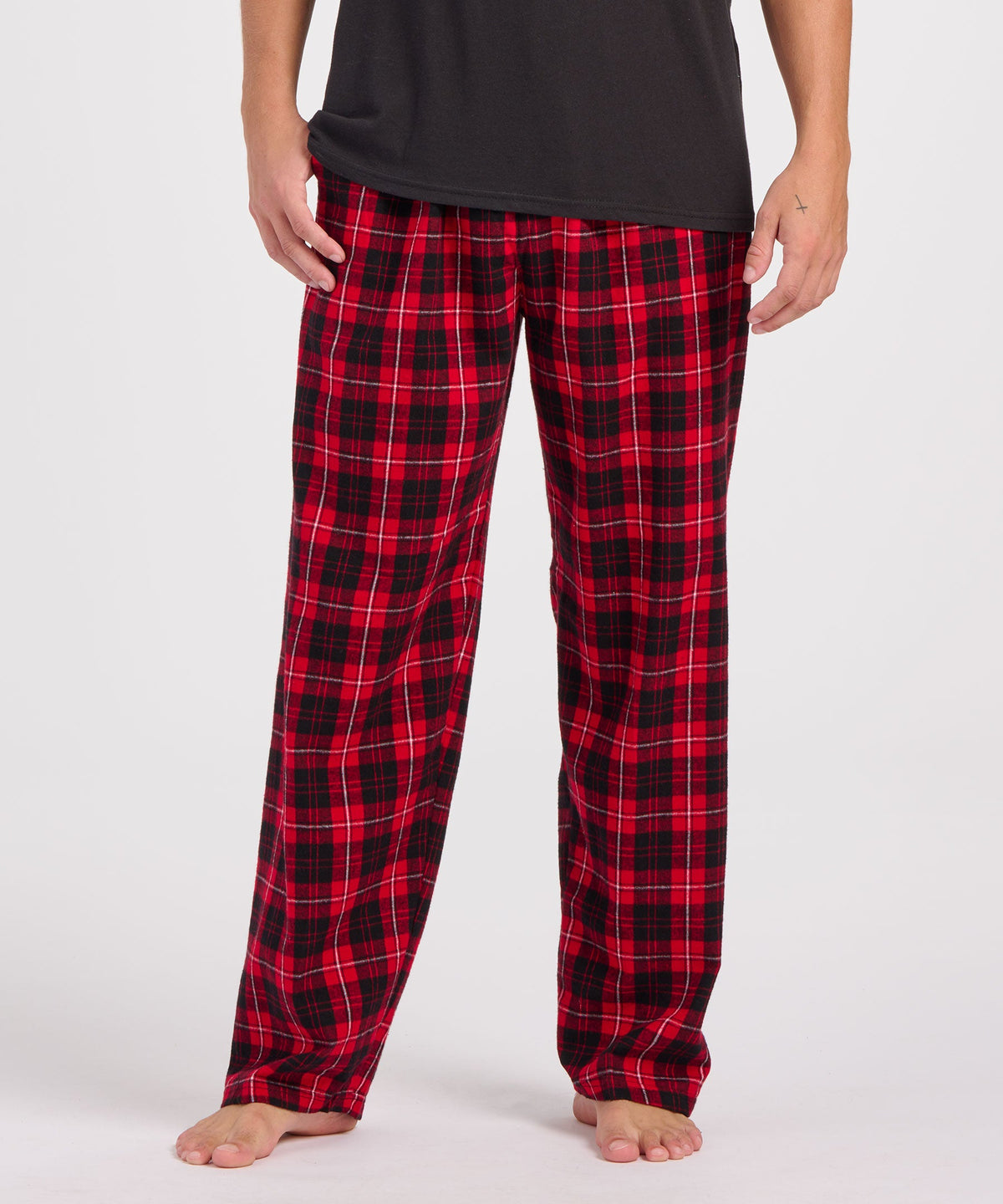 Boxercraft BM6624 Men's Harley Flannel Pants - Red/Black Plaid - Front | Red/Black Plaid