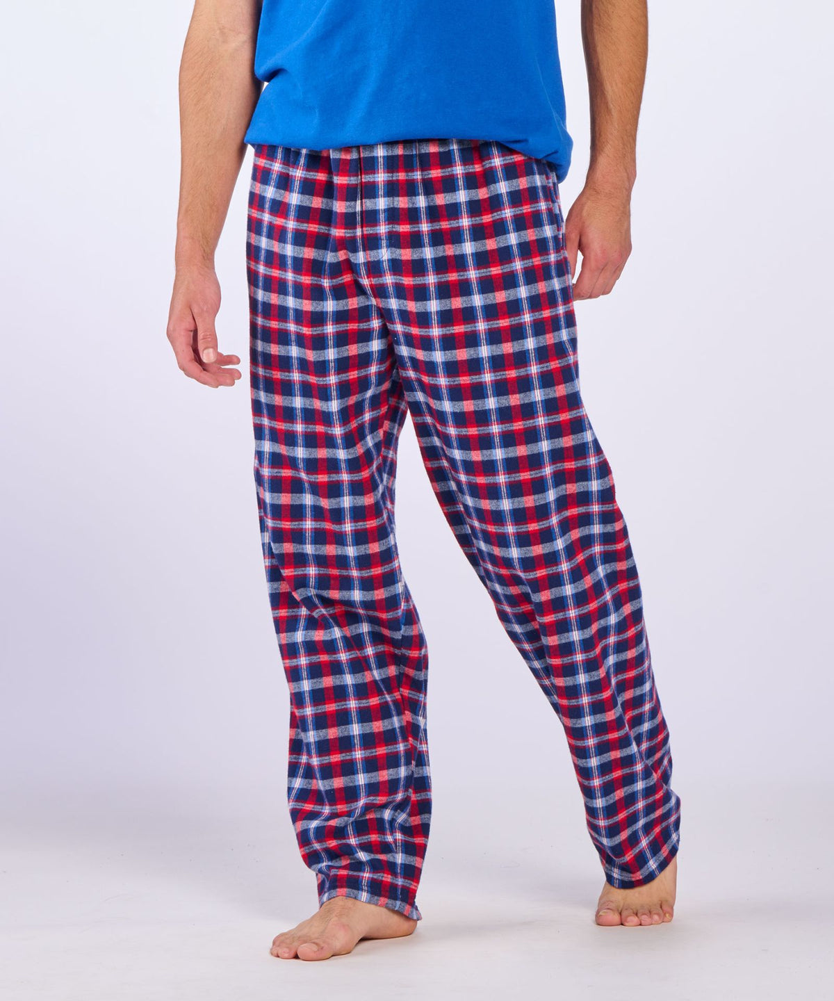 Boxercraft BM6624 Men's Harley Flannel Pants - Red/Blue Plaid - Front | Red/Blue Plaid