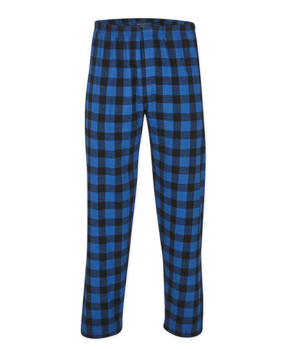Boxercraft BM6624 Men's Harley Flannel Pants - Royal/Black Buffalo Plaid - Ghost Front | Royal/Black Buffalo Plaid