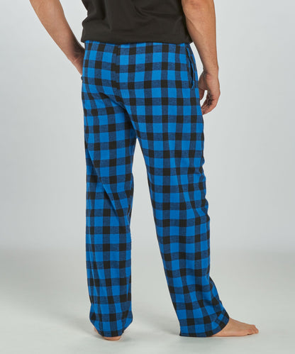 Boxercraft BM6624 Men's Harley Flannel Pants - Royal/Black Buffalo Plaid - Back | Royal/Black Buffalo Plaid