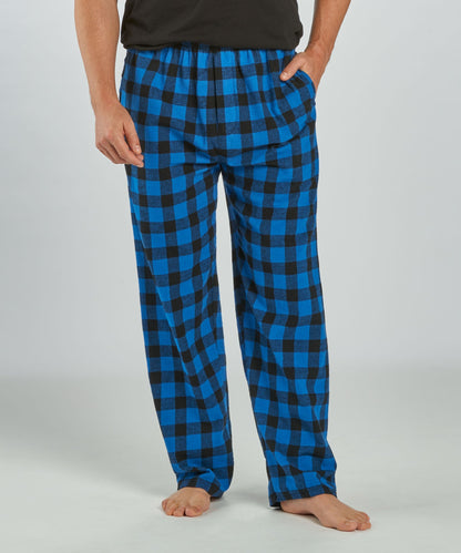 Boxercraft BM6624 Men's Harley Flannel Pants - Royal/Black Buffalo Plaid - Front | Royal/Black Buffalo Plaid