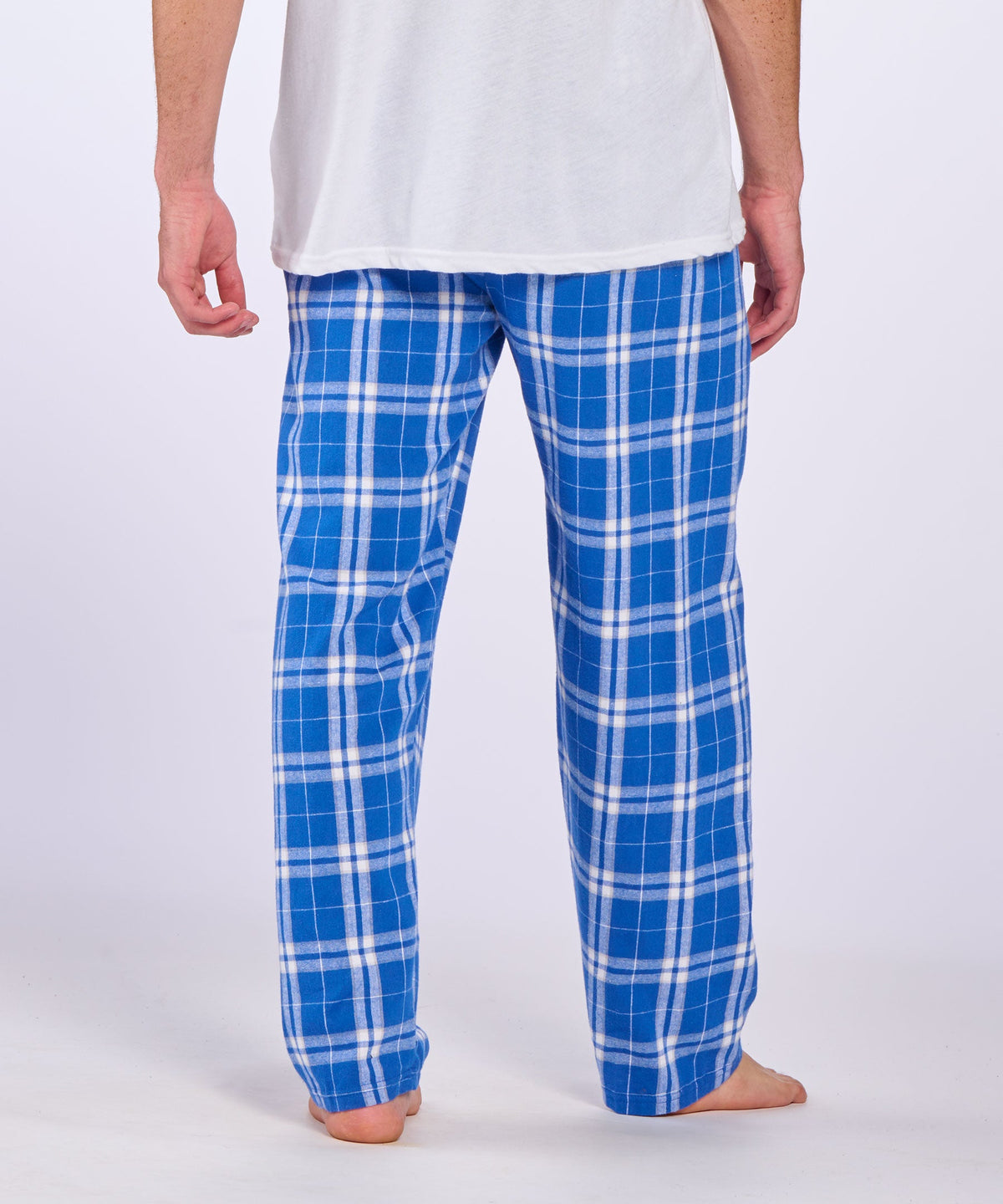 Boxercraft BM6624 Men's Harley Flannel Pants - Royal/Silver Plaid - Back | Royal/Silver Plaid