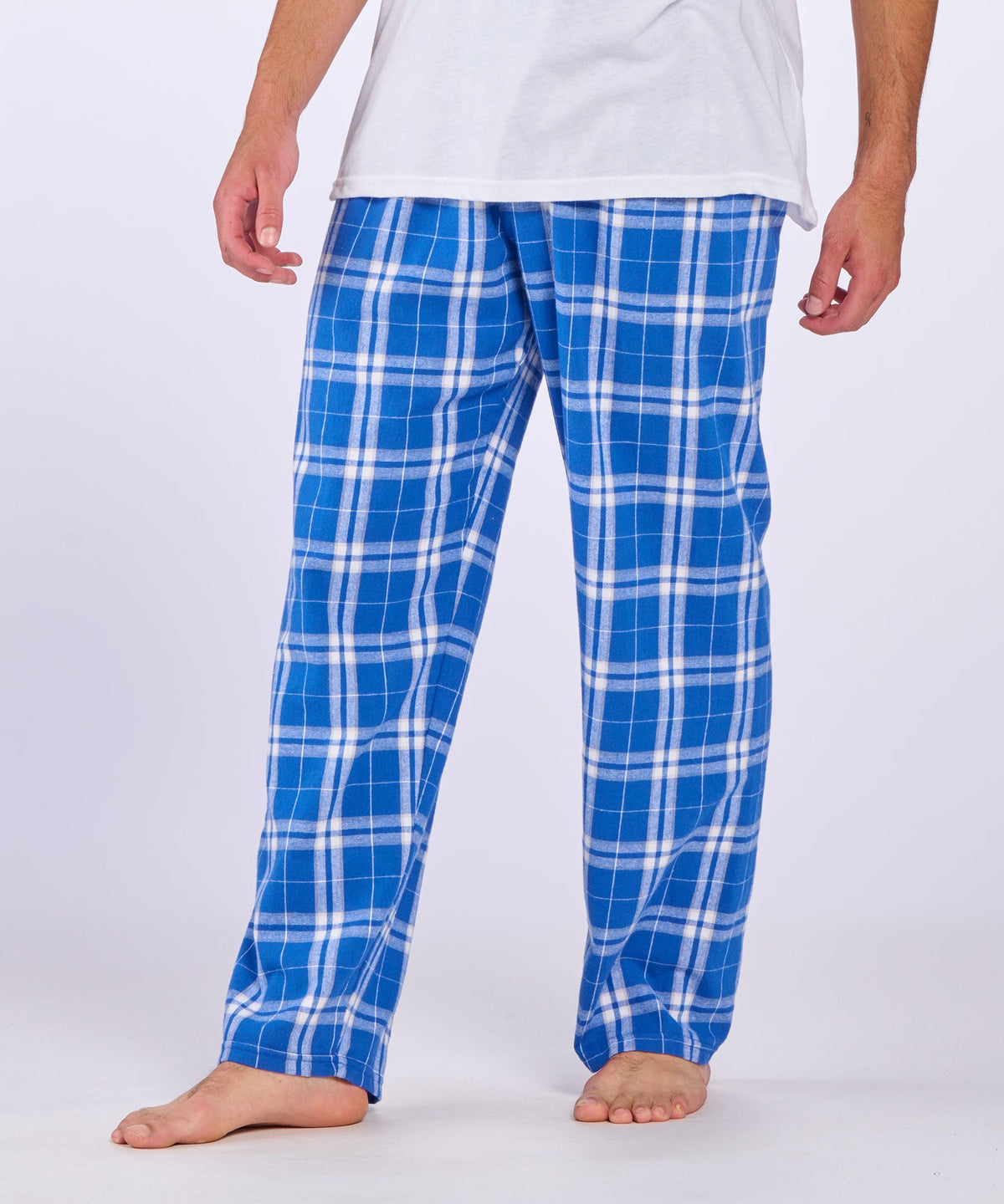 Boxercraft BM6624 Men's Harley Flannel Pants - Royal/Silver Plaid - Front | Royal/Silver Plaid