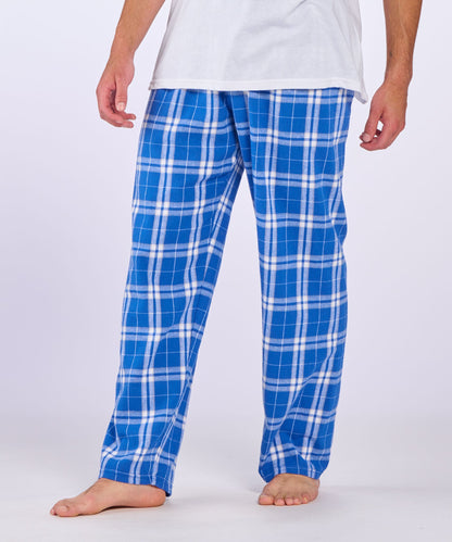 Boxercraft BM6624 Men's Harley Flannel Pants - Royal/Silver Plaid - Front | Royal/Silver Plaid