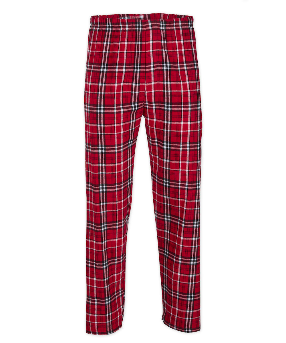 Boxercraft BM6624 Men's Harley Flannel Pants - Red/White Plaid - Ghost Front | Red/White Plaid