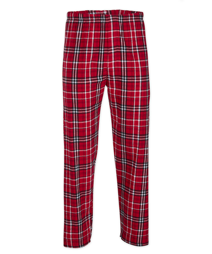 Boxercraft BM6624 Men's Harley Flannel Pants - Red/White Plaid - Ghost Front | Red/White Plaid