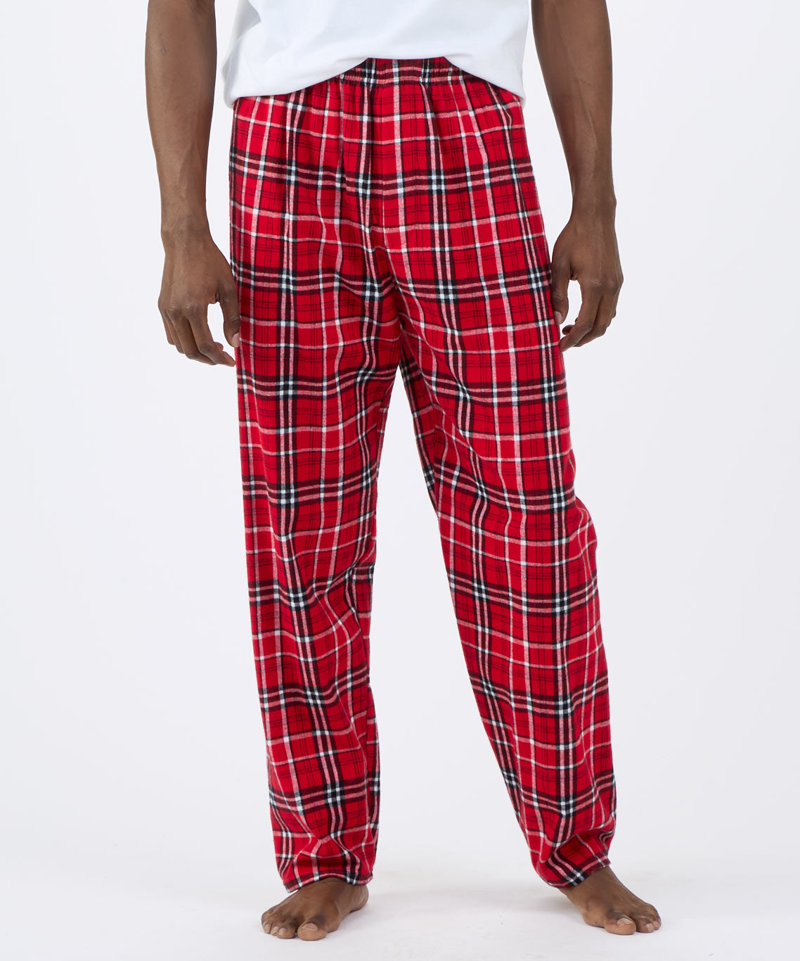Boxercraft BM6624 Men's Harley Flannel Pants - Red/White Plaid - Front | Red/White Plaid