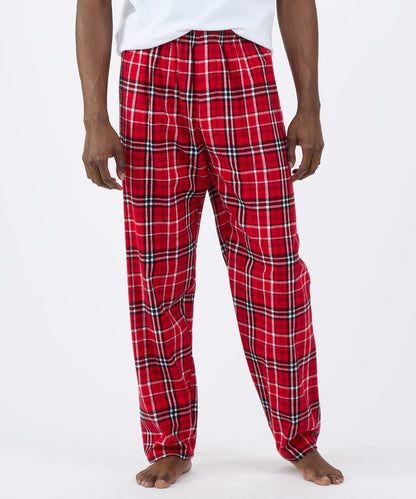 Boxercraft BM6624 Men's Harley Flannel Pants - Red/White Plaid - Front | Red/White Plaid