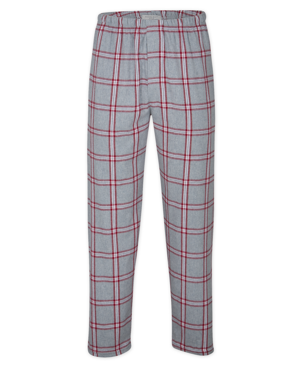 Boxercraft BM6624 Men's Harley Flannel Pants - Oxford/Red Tomb Plaid - Ghost Front | Oxford/Red Tomb Plaid