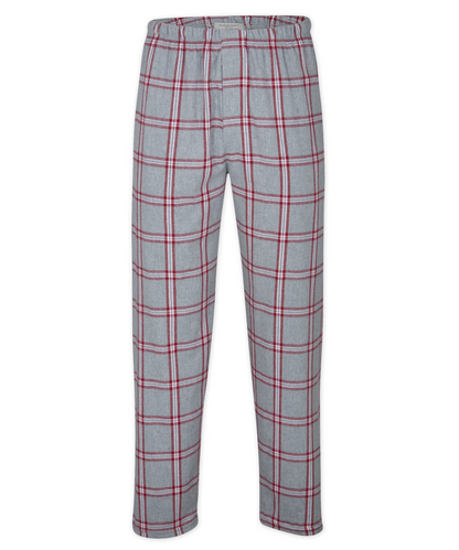 Boxercraft BM6624 Men's Harley Flannel Pants - Oxford/Red Tomb Plaid - Ghost Front | Oxford/Red Tomb Plaid