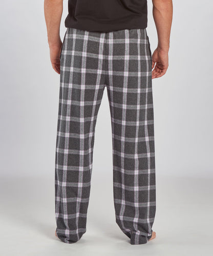 Boxercraft BM6624 Men's Harley Flannel Pants - Charcoal/Lavender Tomb Plaid - Back | Charcoal/Lavender Tomb Plaid