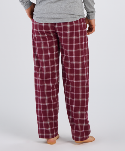 Boxercraft BM6624 Men's Harley Flannel Pants - Varsity Maroon/Oxford - Back | Varsity Maroon/Oxford