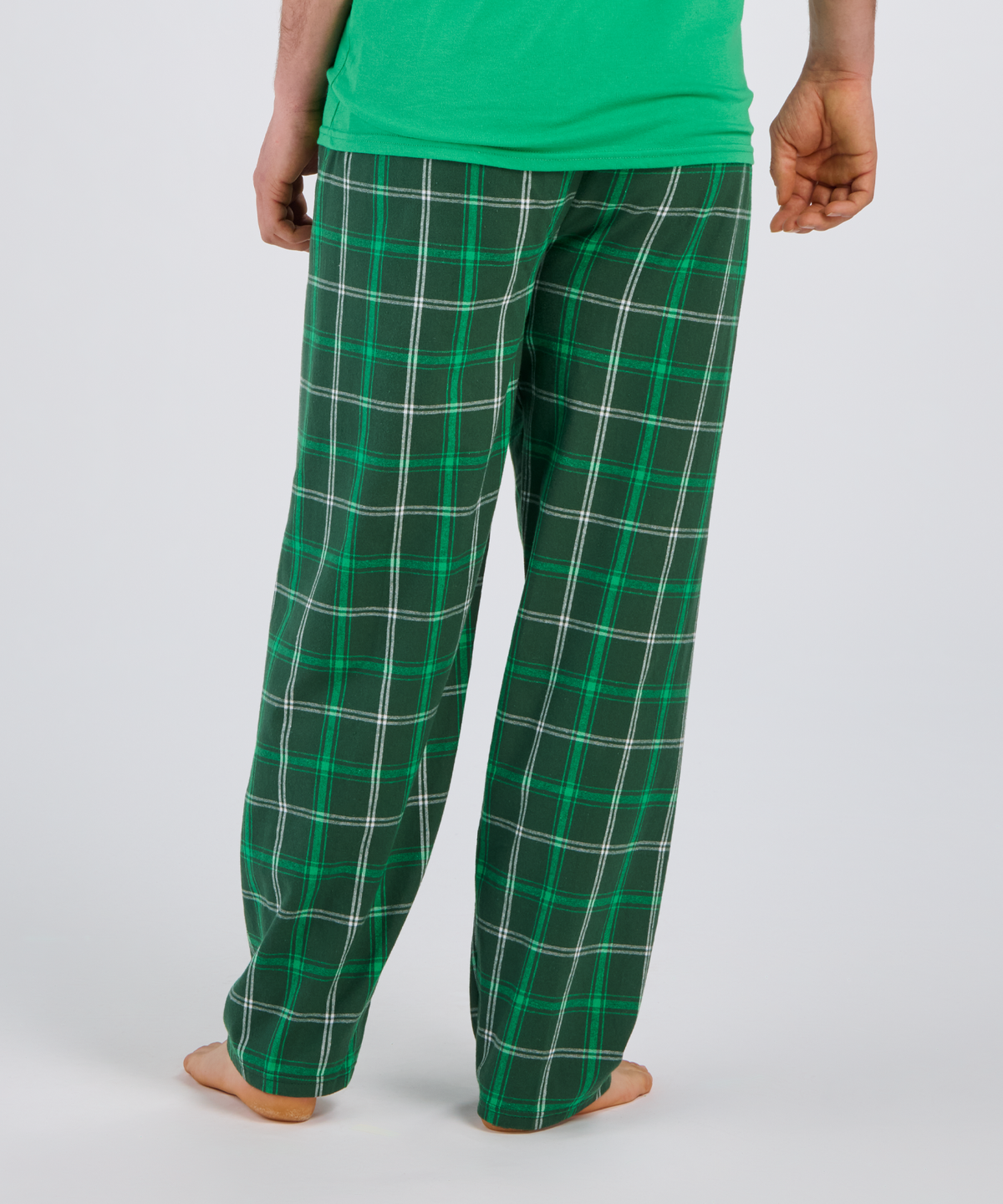 Boxercraft BM6624 Men's Harley Flannel Pants - Varsity Green/White - Back | Varsity Green/White