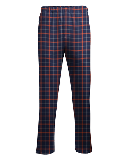 Boxercraft BM6624 Men's Harley Flannel Pants - Varsity Navy/Orange - Ghost Front | Varsity Navy/Orange