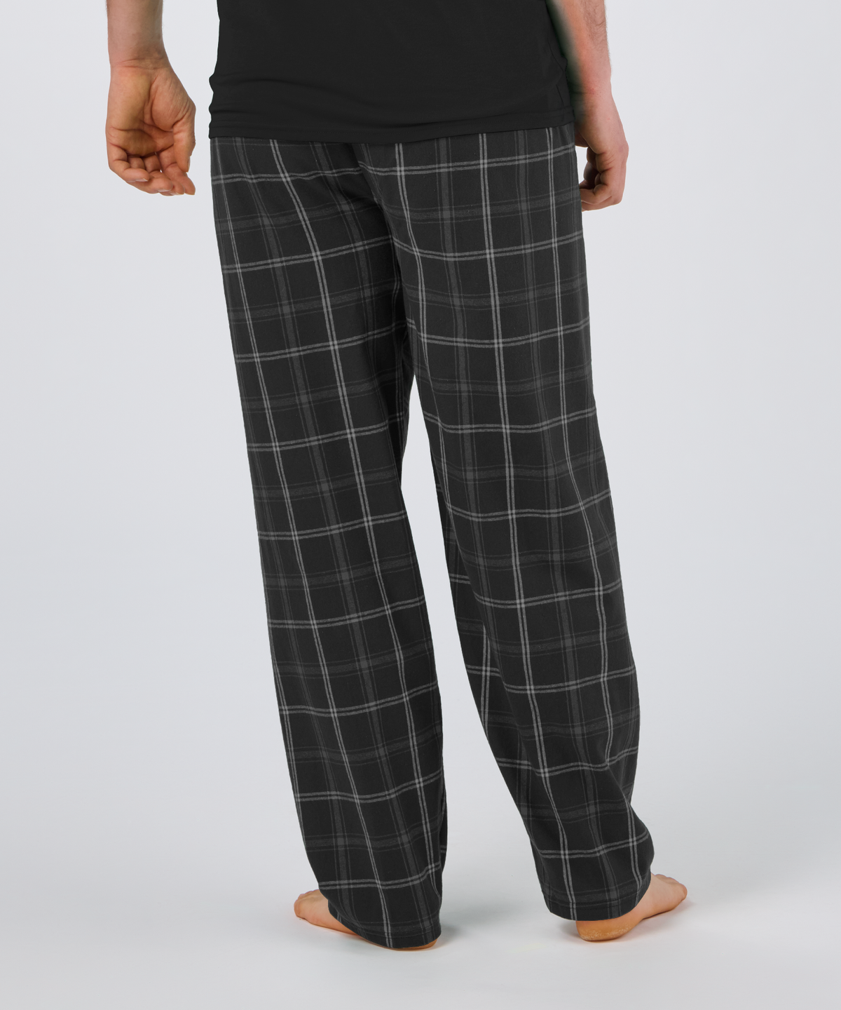 Boxercraft BM6624 Men's Harley Flannel Pants - Varsity Black/Oxford - Back | Varsity Black/Oxford