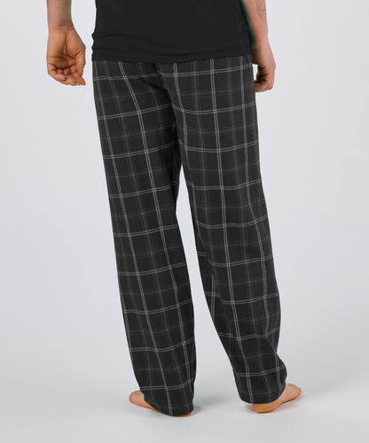 Boxercraft BM6624 Men's Harley Flannel Pants - Varsity Black/Oxford - Back | Varsity Black/Oxford