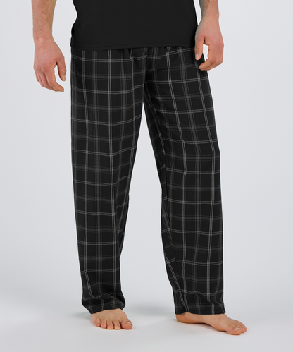 Boxercraft BM6624 Men's Harley Flannel Pants - Varsity Black/Oxford - Front | Varsity Black/Oxford