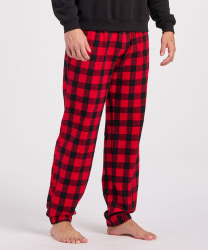 Boxercraft BM6625 Men's Flannel Jogger Pants - Red/Black Buffalo Plaid - Model Front | Red/Black Buffalo Plaid