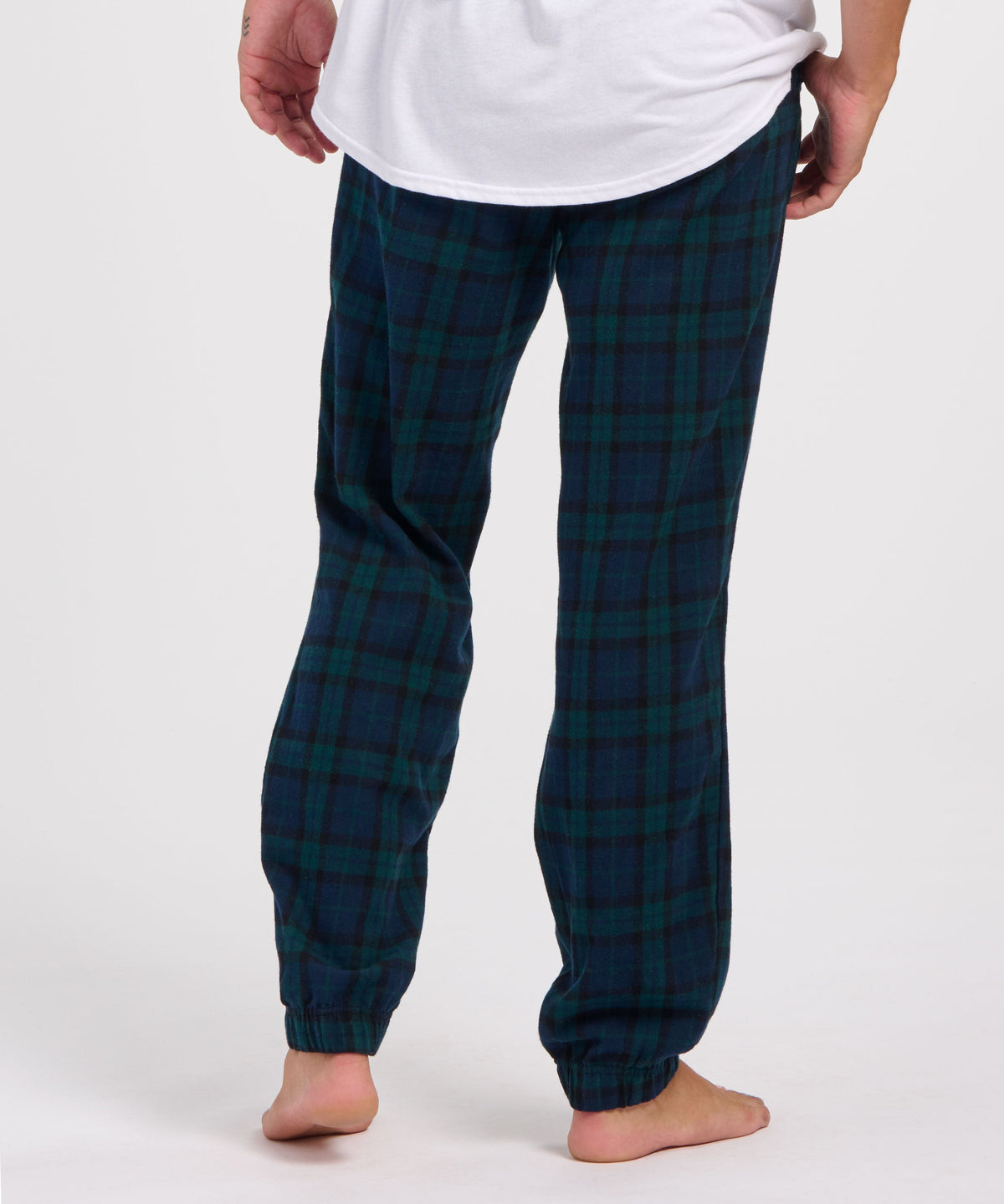 Boxercraft BM6625 Men's Flannel Jogger Pants - Scottish Tartan - Model Back | Scottish Tartan