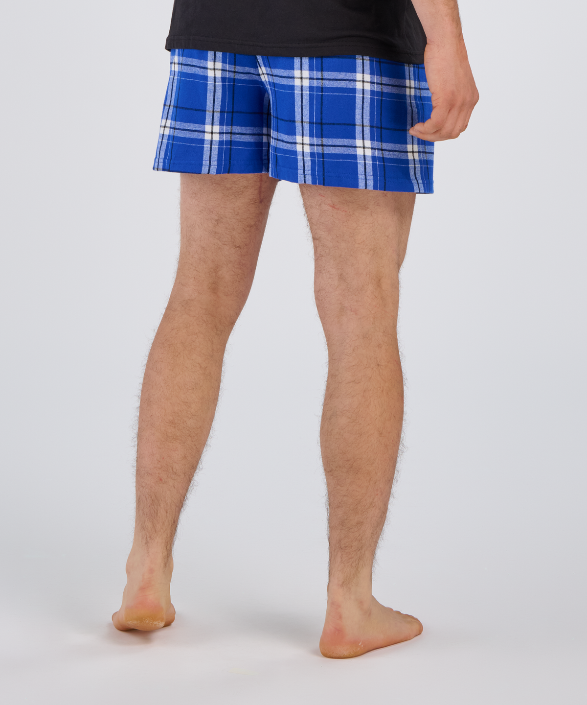 Boxercraft BM6701 Men's Flannel Boxer Shorts - Electric Royal Carnegie Plaid - Back | Electric Royal Carnegie Plaid