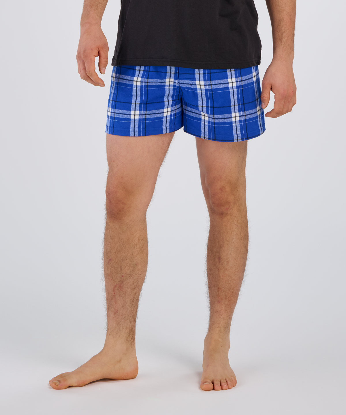 Boxercraft BM6701 Men's Flannel Boxer Shorts - Electric Royal Carnegie Plaid - Front | Electric Royal Carnegie Plaid
