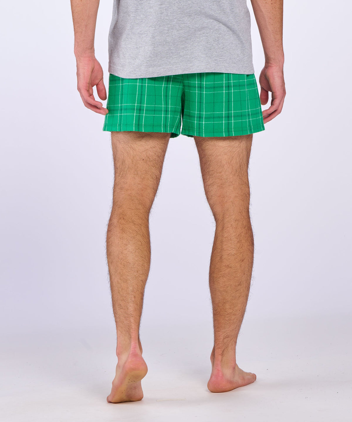 Boxercraft BM6701 Men's Flannel Boxer Shorts - Kelly Field Day Plaid - Back | Kelly Field Day Plaid