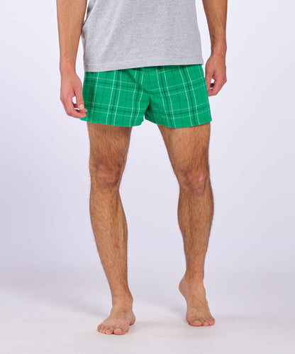Boxercraft BM6701 Men's Flannel Boxer Shorts - Kelly Field Day Plaid - Front | Kelly Field Day Plaid