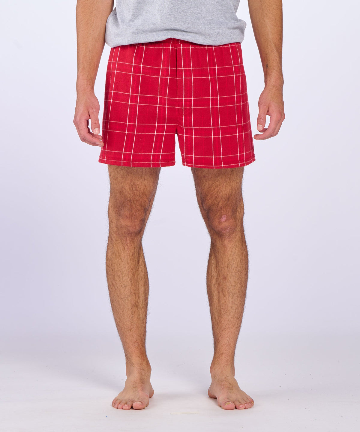 Boxercraft BM6701 Men's Flannel Boxer Shorts - Crimson Field Day Plaid - Front | Crimson Field Day Plaid
