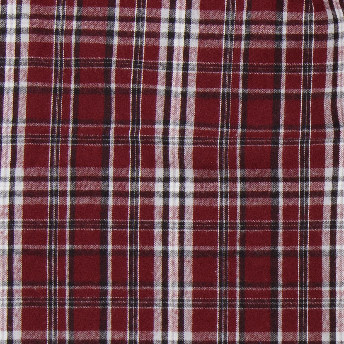 Boxercraft BM6701 Men's Flannel Boxer Shorts - Garnet/Black Plaid - Ghost Front | Garnet/Black Plaid