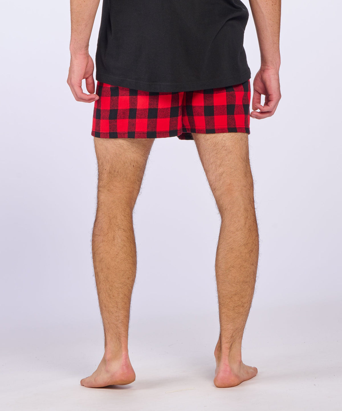 Boxercraft BM6701 Men's Flannel Boxer Shorts - Red/Black Buffalo Plaid - Back | Red/Black Buffalo Plaid