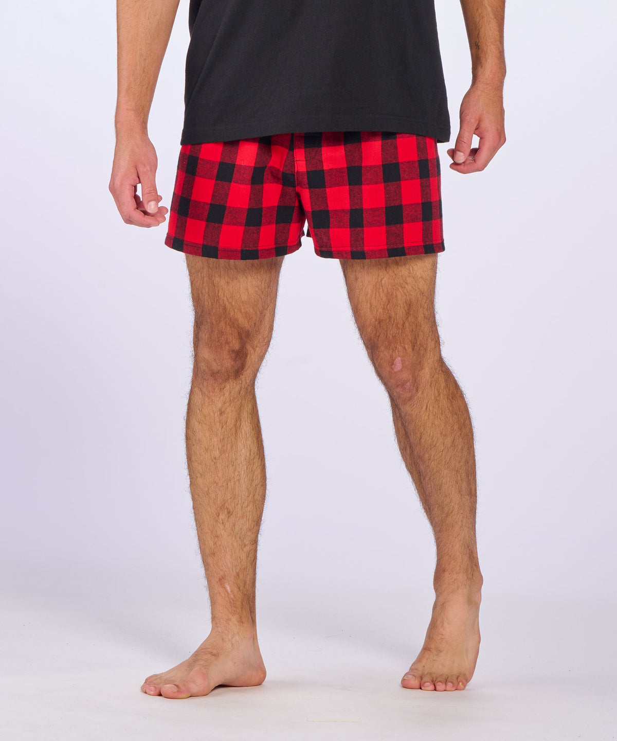 Boxercraft BM6701 Men's Flannel Boxer Shorts - Red/Black Buffalo Plaid - Front | Red/Black Buffalo Plaid