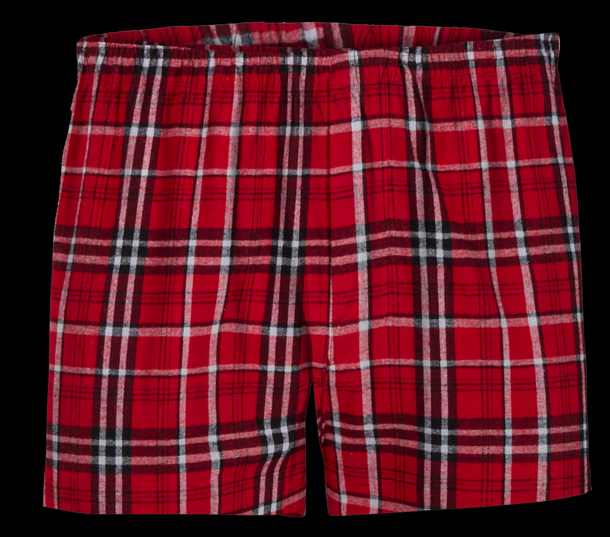 Boxercraft BM6701 Men's Flannel Boxer Shorts - Red/White Plaid - Ghost Front | Red/White Plaid