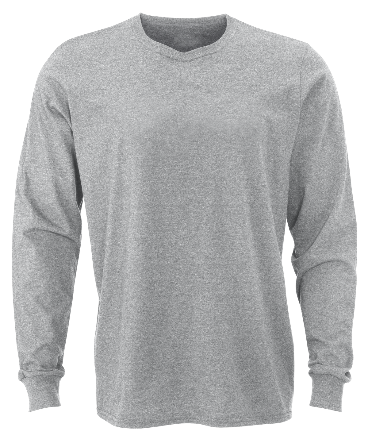 BU3102 Essential Long Sleeve Tee - Oxford Heather - Ghost Front | Oxford Heather