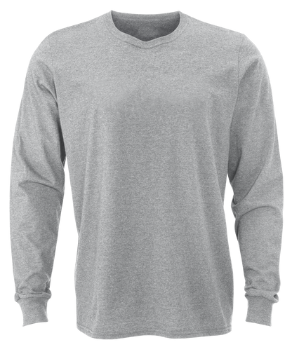 BU3102 Essential Long Sleeve Tee - Oxford Heather - Ghost Front | Oxford Heather