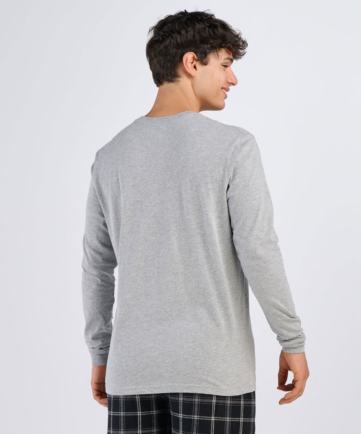 BU3102 Essential Long Sleeve Tee - Oxford Heather - Back | Oxford Heather