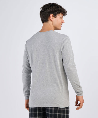 BU3102 Essential Long Sleeve Tee - Oxford Heather - Back | Oxford Heather