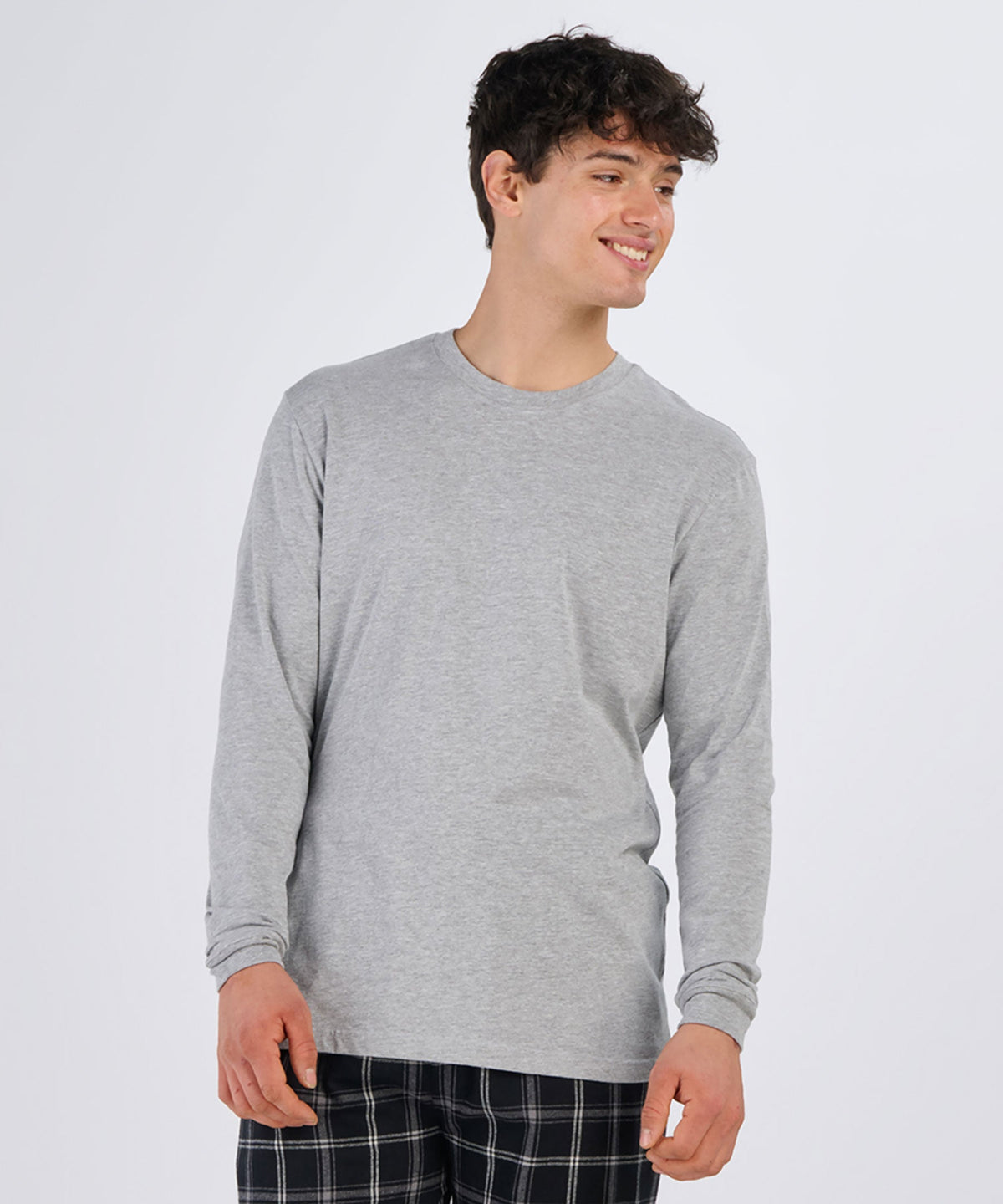 BU3102 Essential Long Sleeve Tee - Oxford Heather - Front | Oxford Heather
