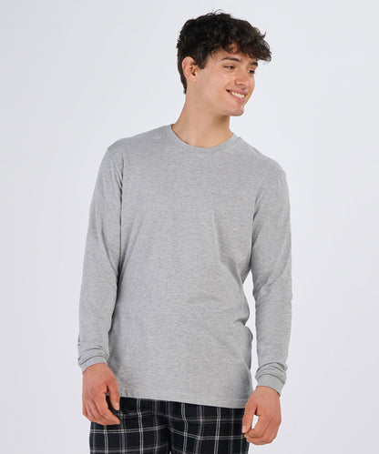 BU3102 Essential Long Sleeve Tee - Oxford Heather - Front | Oxford Heather